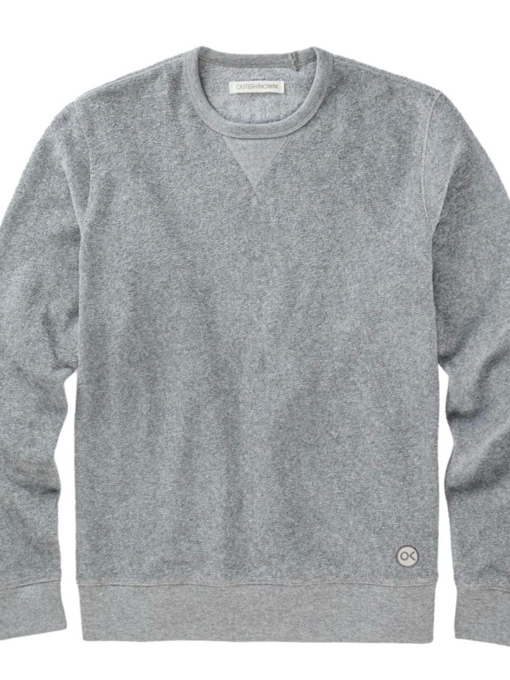Outerknown Hightide Crew Heather Gray Crewneck Sweatshirt large